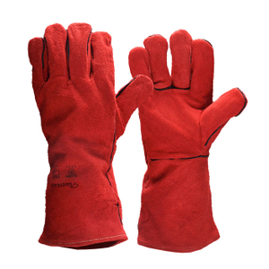 Rękawice spawalnicze skórzane FS-H24 czerwone